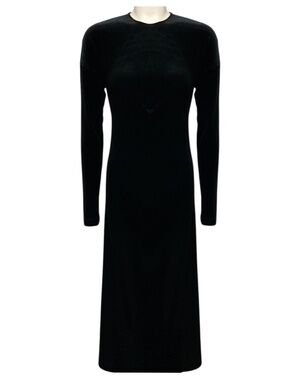 TOTEME BLACK TWISTED VELVET DRESS